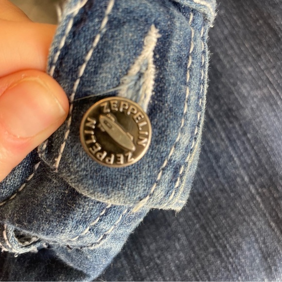 ZEPPELIN Men’s Vintage Retro Blue Denim Jeans Straight Leg Size 32 - Picture 15 of 16